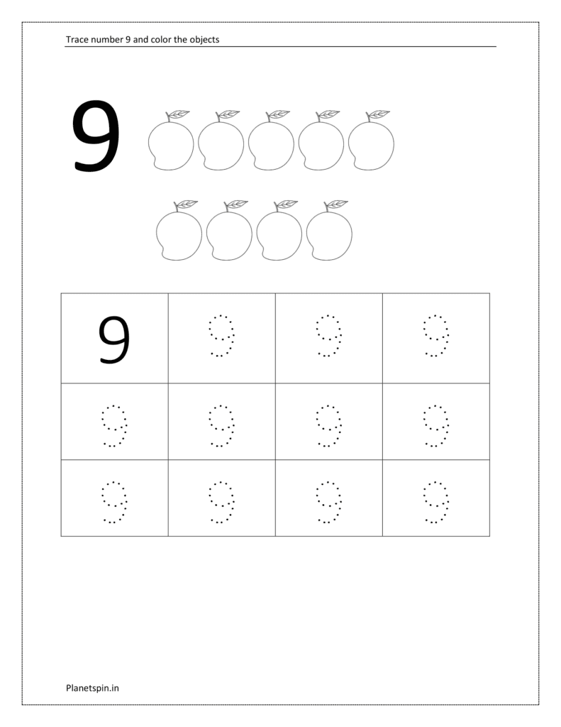 Worksheet for number 9