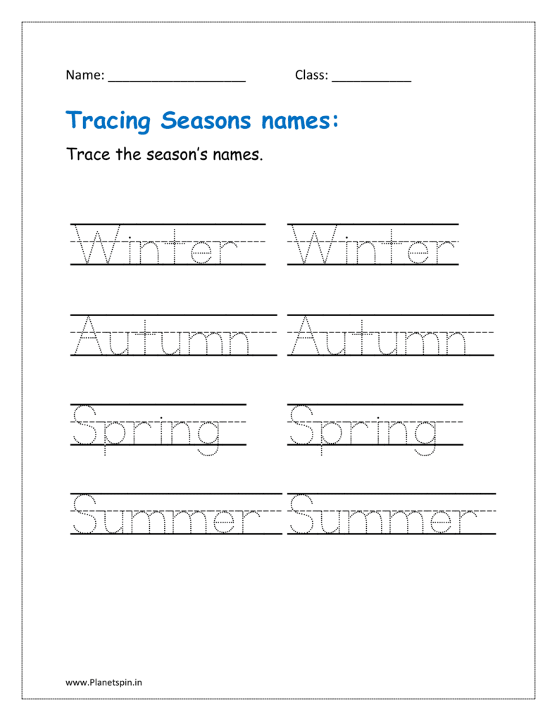 Trace the season's names