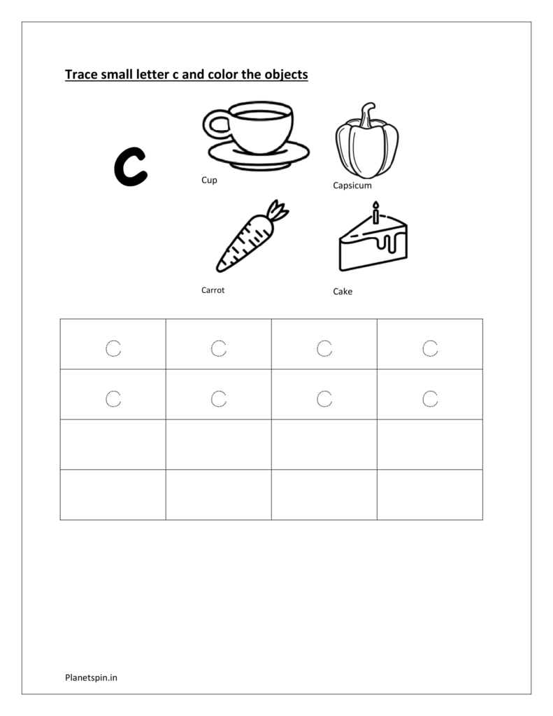 Trace lowercase alphabet letters | tracing small letters a to z