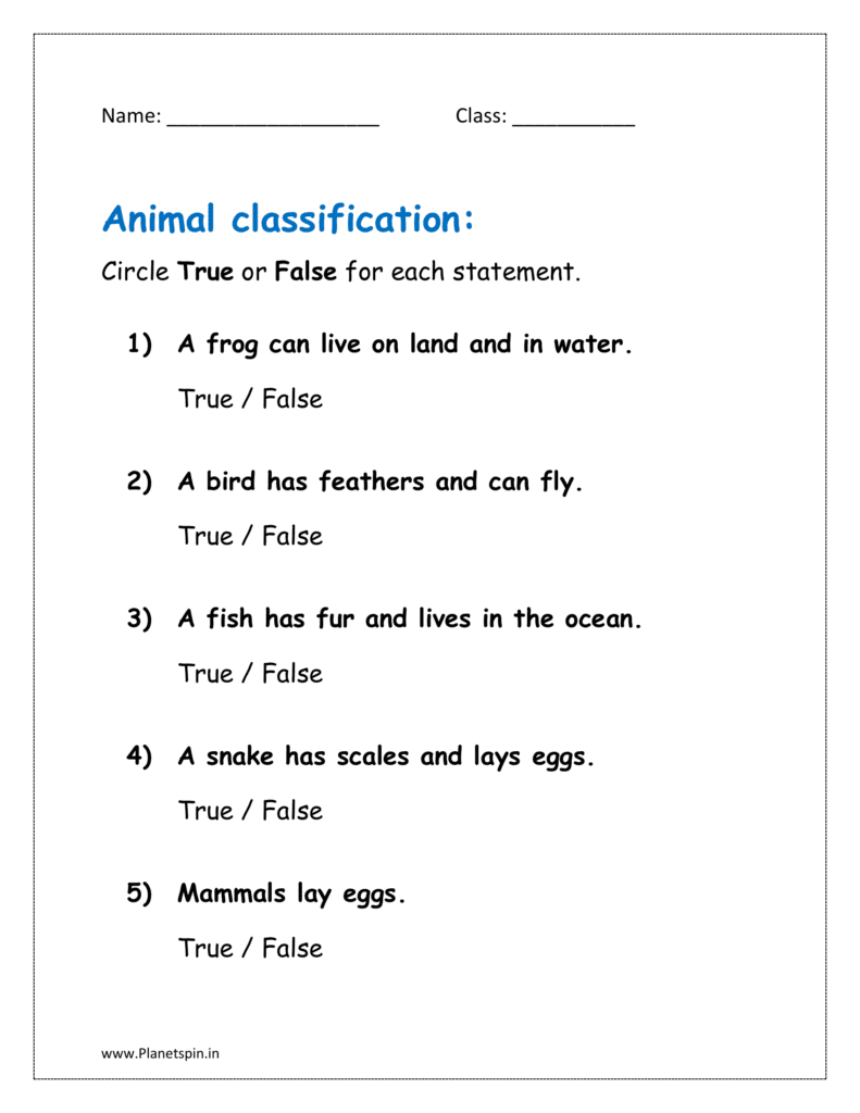 Circle True or False for each statement.