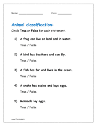 Circle True or False for each statement.