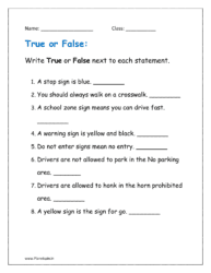 Write True or False next to each statement