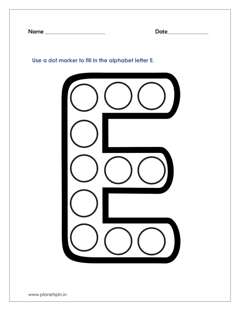 E dot marker worksheet