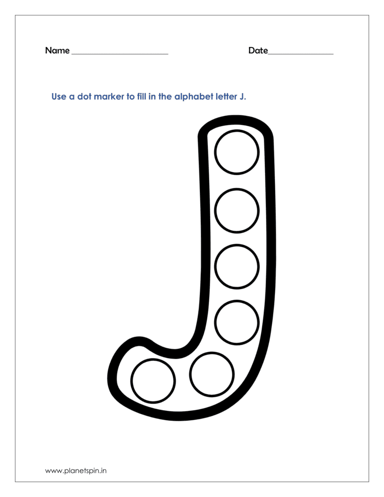 J dot marker printables pdf free