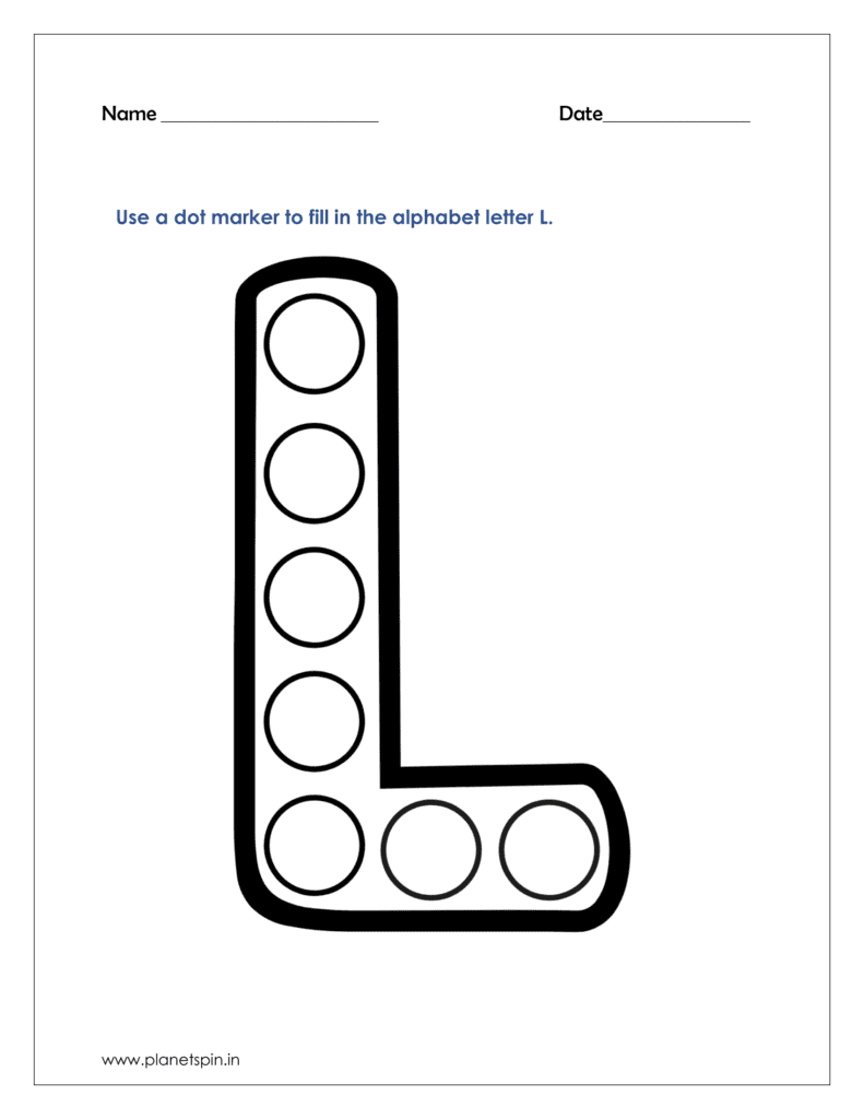 L sheet for dot marking