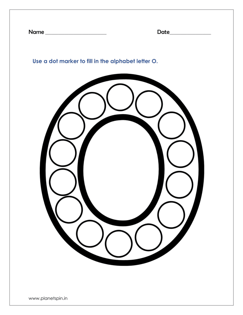 O dot marker worksheet