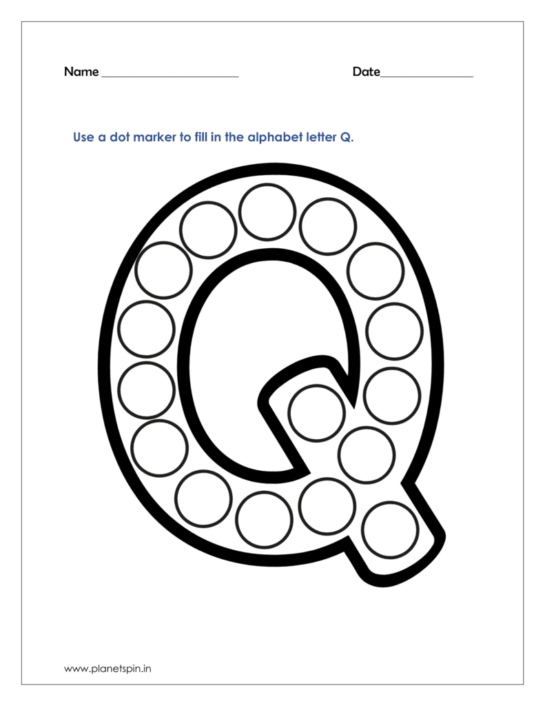 Q dot marker worksheet