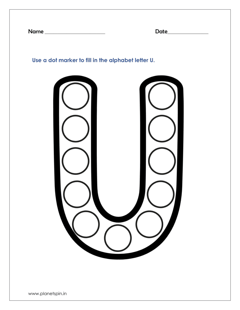 U  dot marker printables pdf free