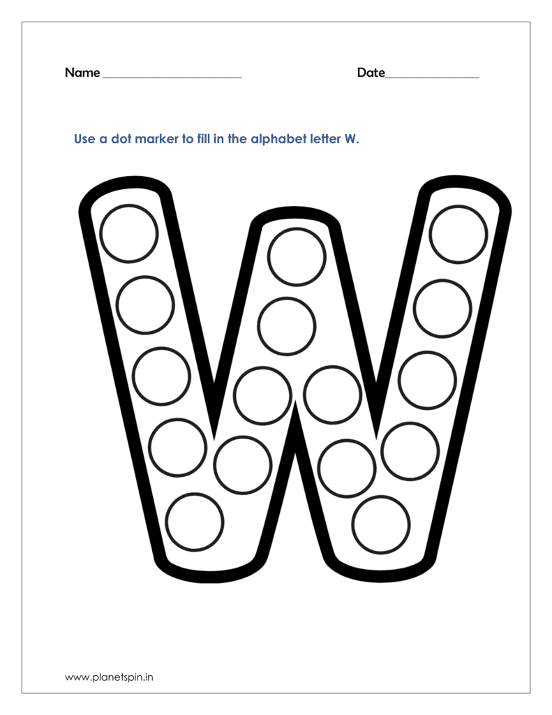 W  dot marker printables pdf free