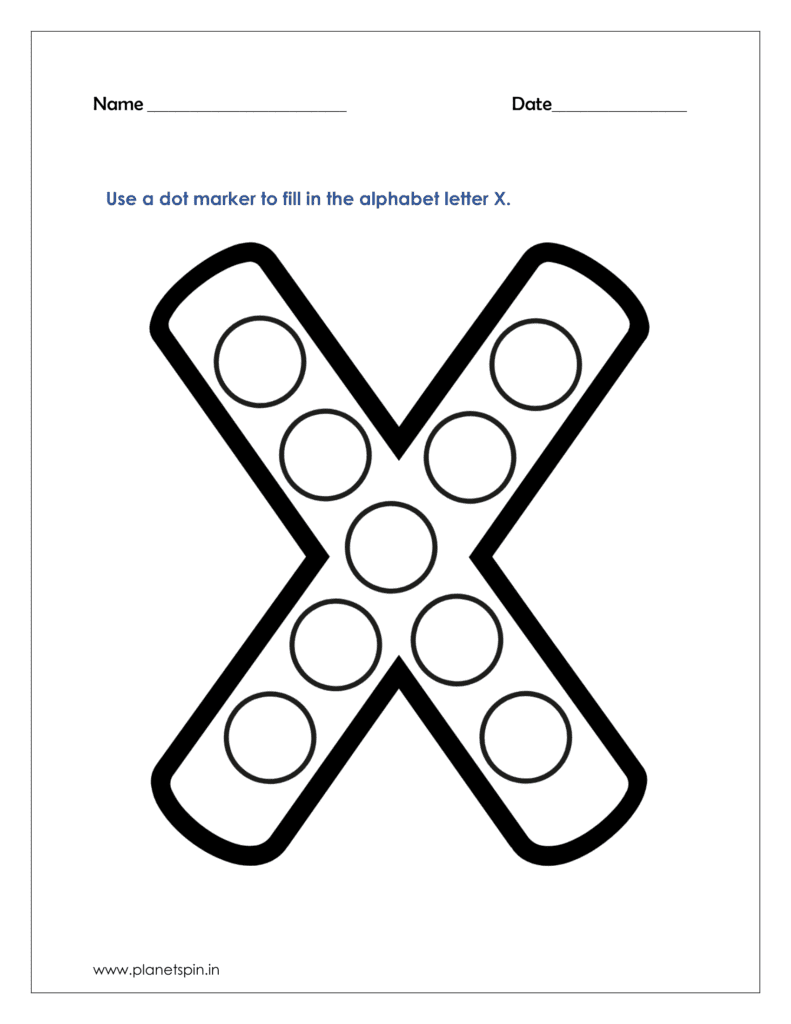 X  dot marker printables pdf free