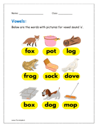 o vowel sound words with pictures