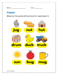 u vowel sound words with pictures