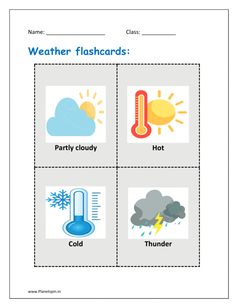 Weather flashcards free printable kindergarten | Planetspin.in