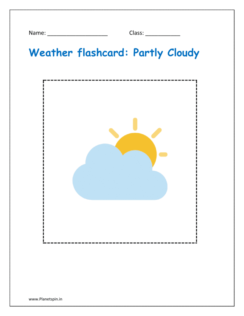 Weather flashcards: Partly cloudy