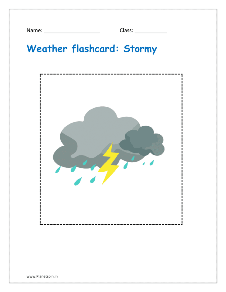 Weather flashcard: Stormy