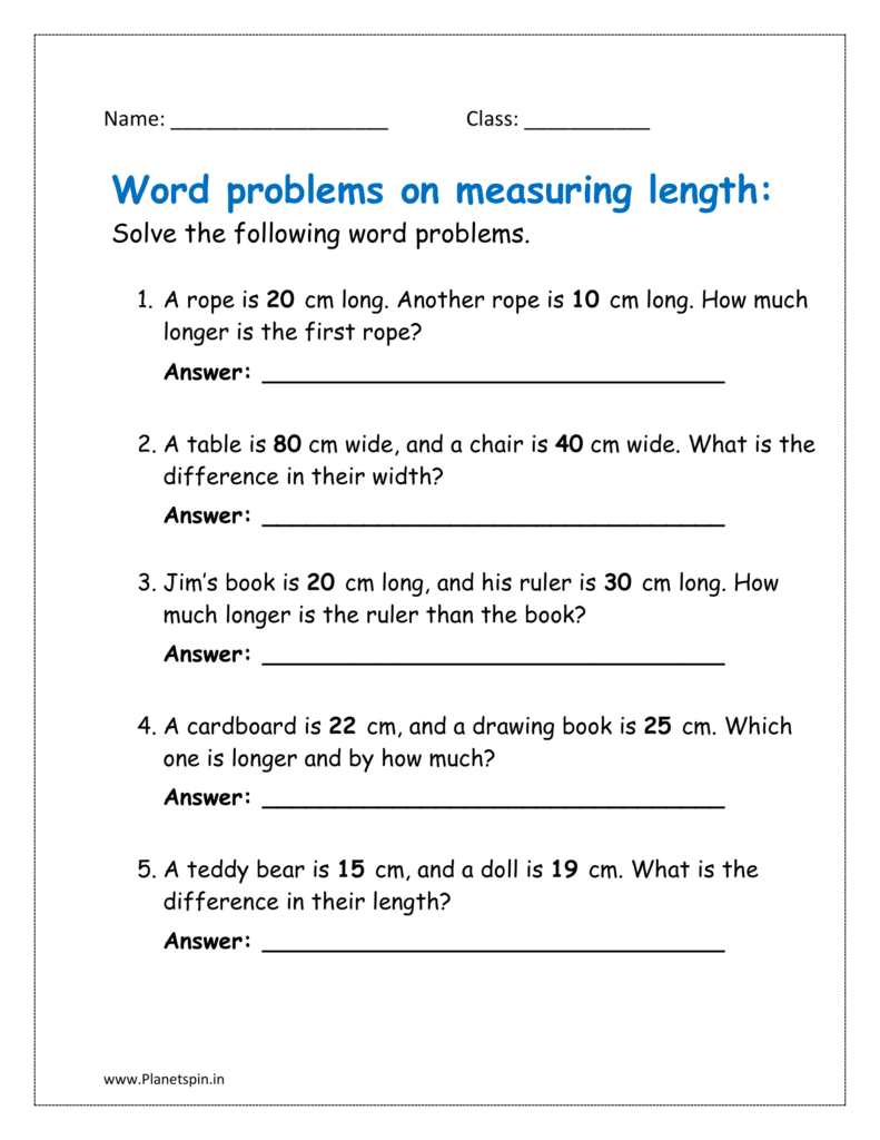 Solve the word problems on measuring the lengths.