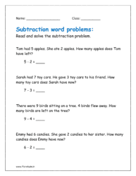 Read and solve the subtraction problem with multiple steps.