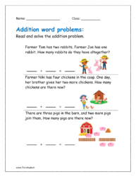 Solve the simple addition word problems.