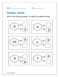 Write the missing number to make the numbers bond.