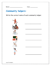 Write the correct name of the community helpers.