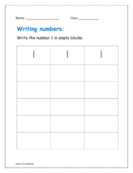 Fill the blank blocks by writing number one