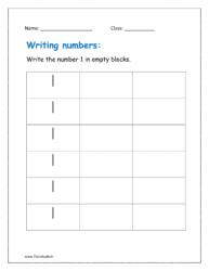 Write the number one in empty blocks