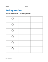 Write the number 10 in empty blocks