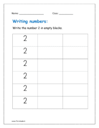 Write the number 2 in empty blocks