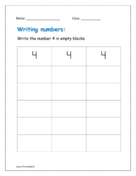 Fill the blank blocks by writing number 4