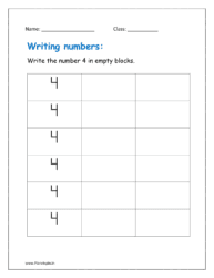 Write the number 4 in empty blocks