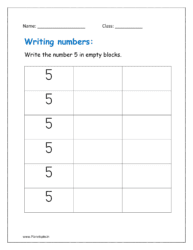 Write the number 5 in empty blocks