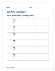 Write the number 7 in empty blocks