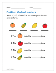 Write 1st, 2nd, 3rd and 4th in the blank spaces for the given pictures.