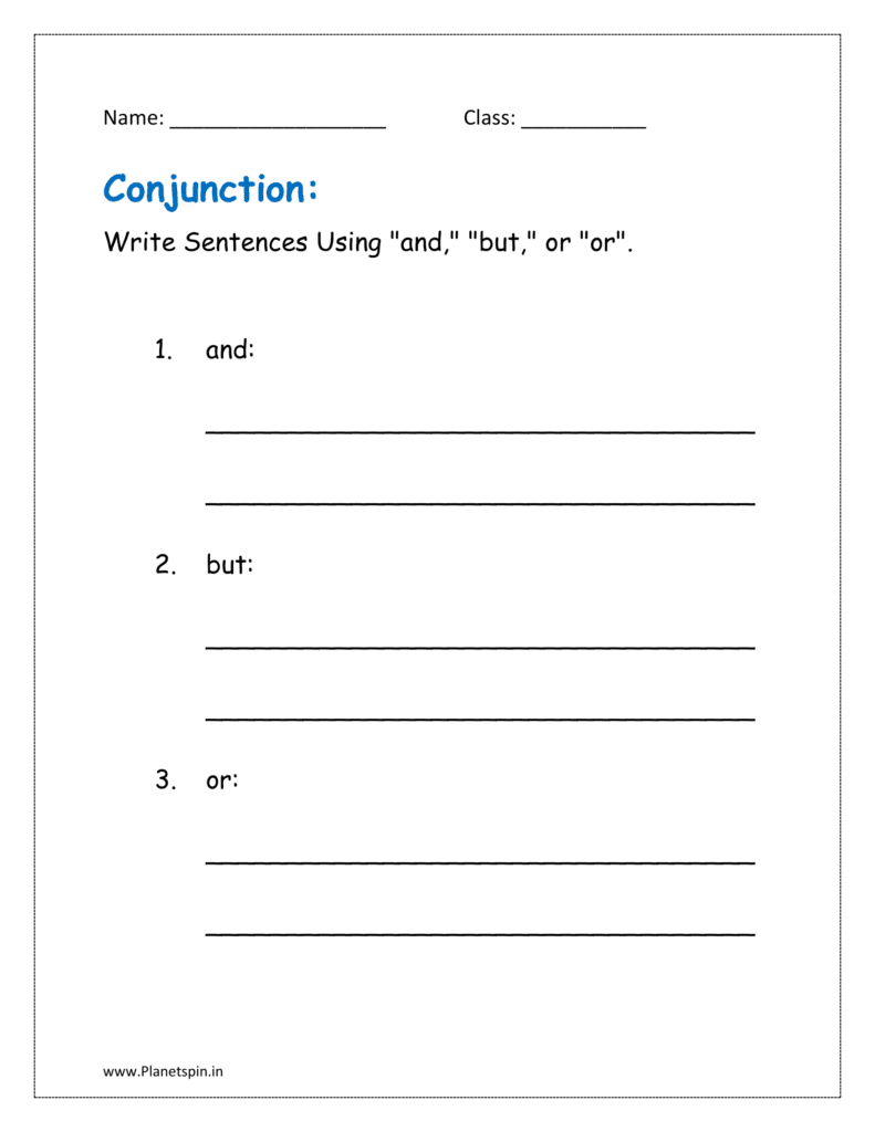 Write Sentences Using "and," "but," or "or".