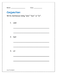 Write Sentences Using "and," "but," or "or".