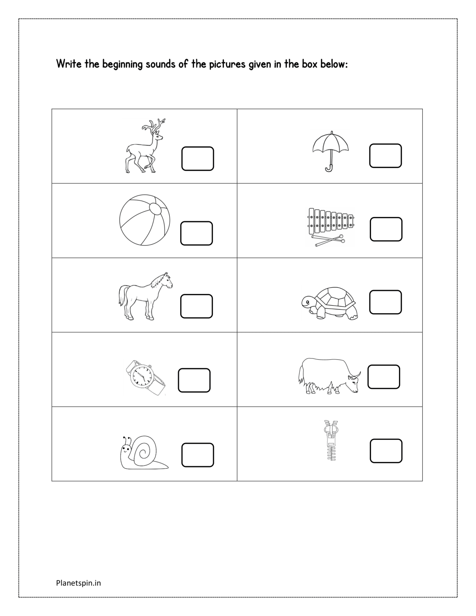 Free Beginning Sounds Worksheets For Kindergarten Pdf