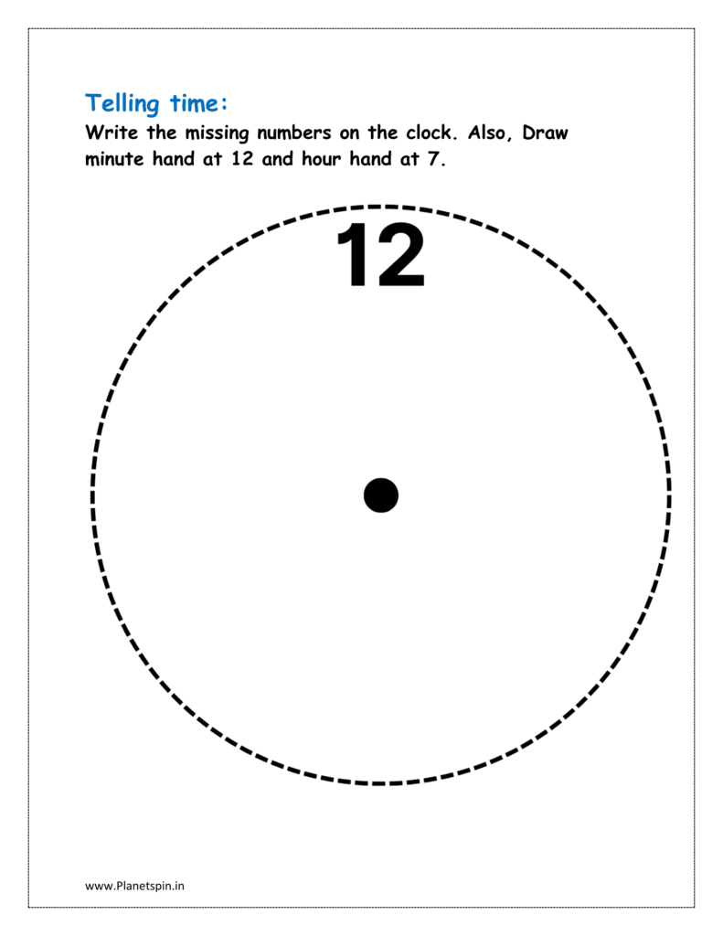 Write the missing numbers and the hands on the clocks 