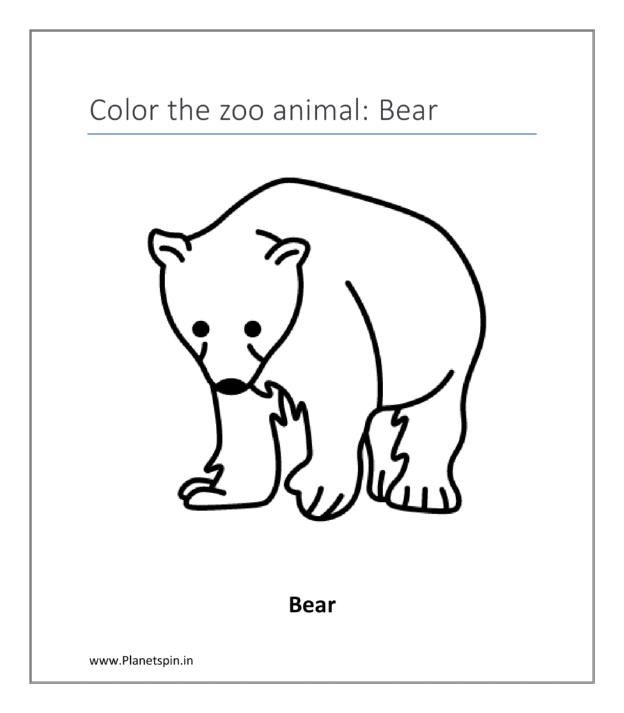 Bear (coloring pages about animals)