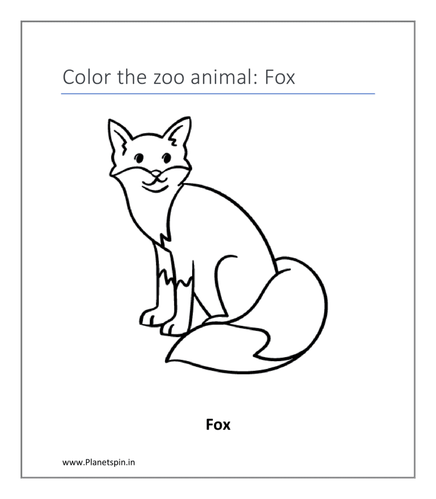 Fox (coloring pages about animals)