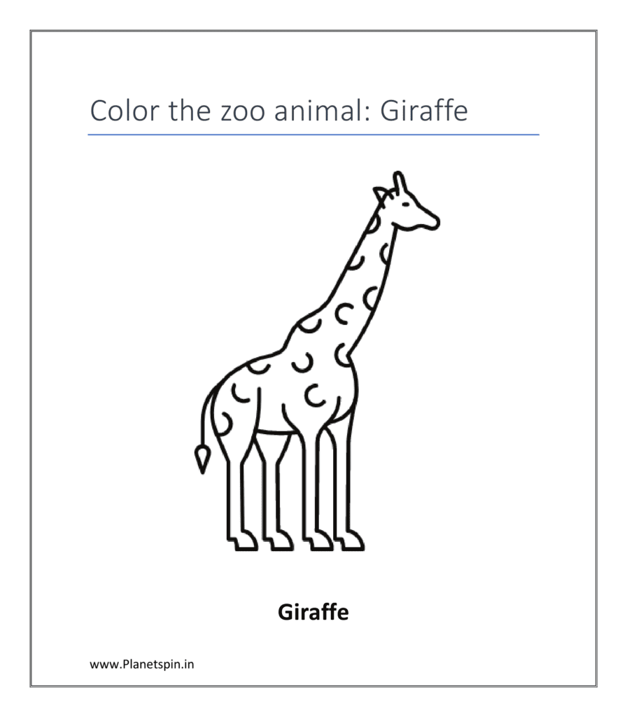 Giraffe (coloring pages about animals)