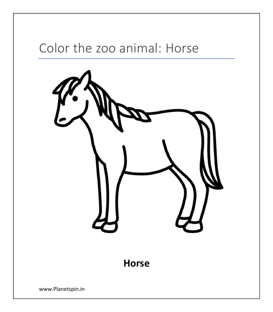 Horse (color wild animals)